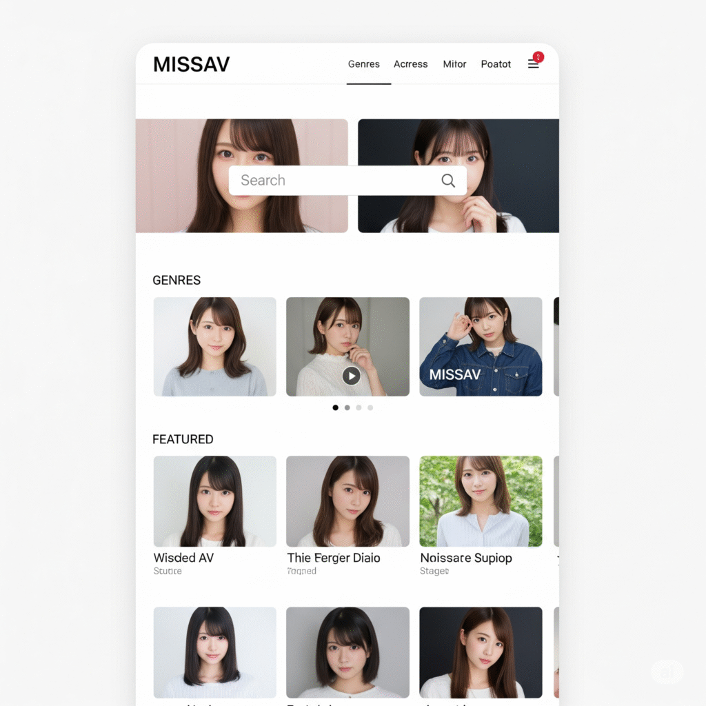 MISSAV 홈페이지의 세련된 스크린샷