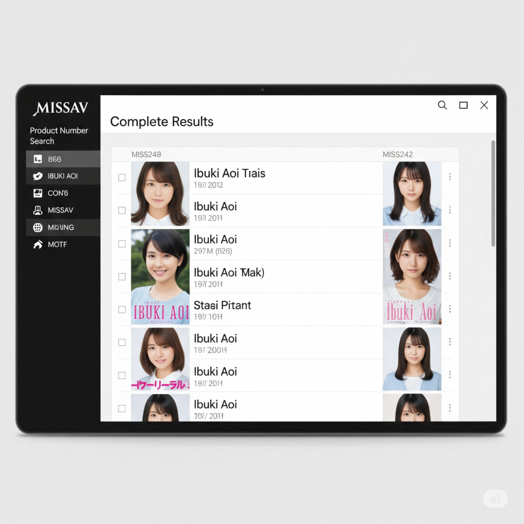MISSAV의 품번 검색 결과 화면
