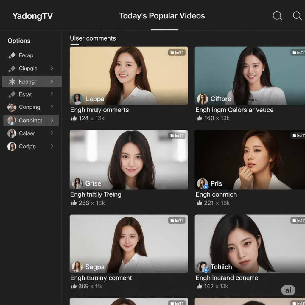 야동티비 “오늘의 인기영상” 섹션 스크린샷(2021년)