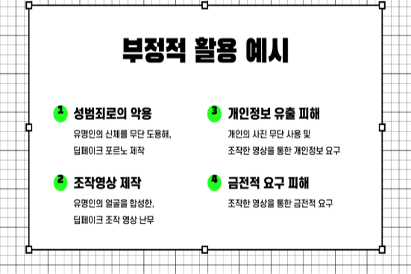 딥페이크 부정적 활용 예시