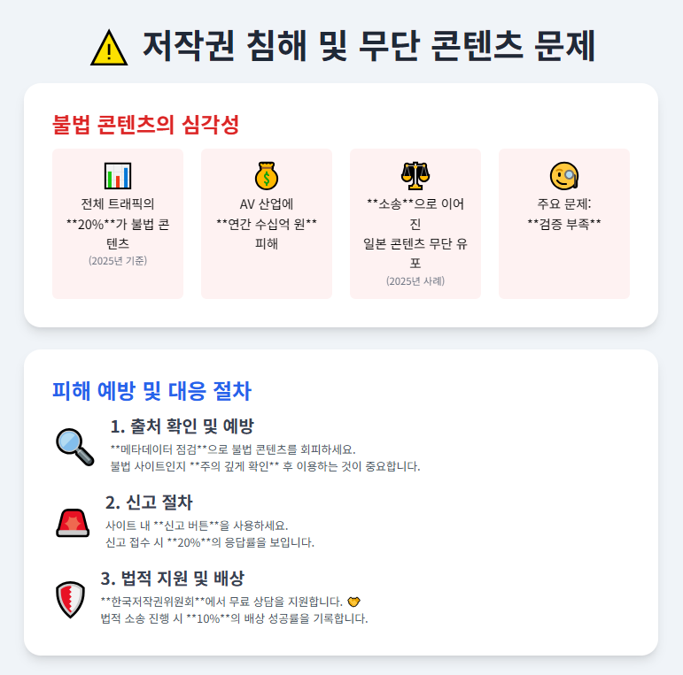 저작권 침해 및 무단 콘텐츠 문제